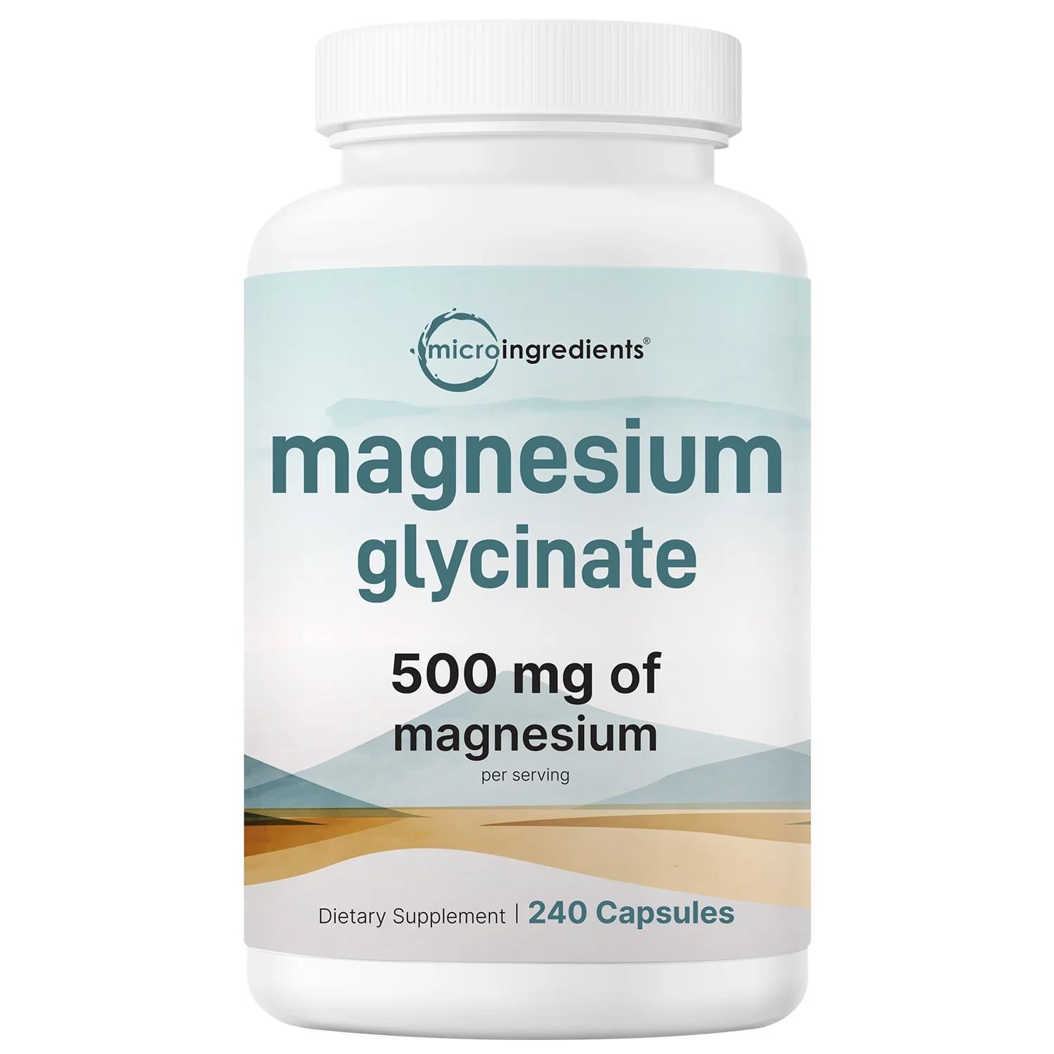Microingredients Magnesium Glycinate 500mg 240 Capsulas