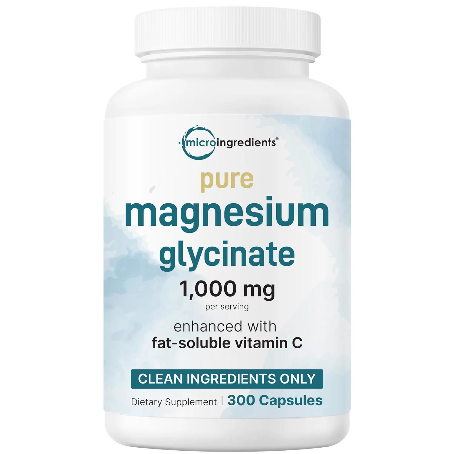 Microingredients Pure Magnesium Glycinate 1000mg 300 Capsulas