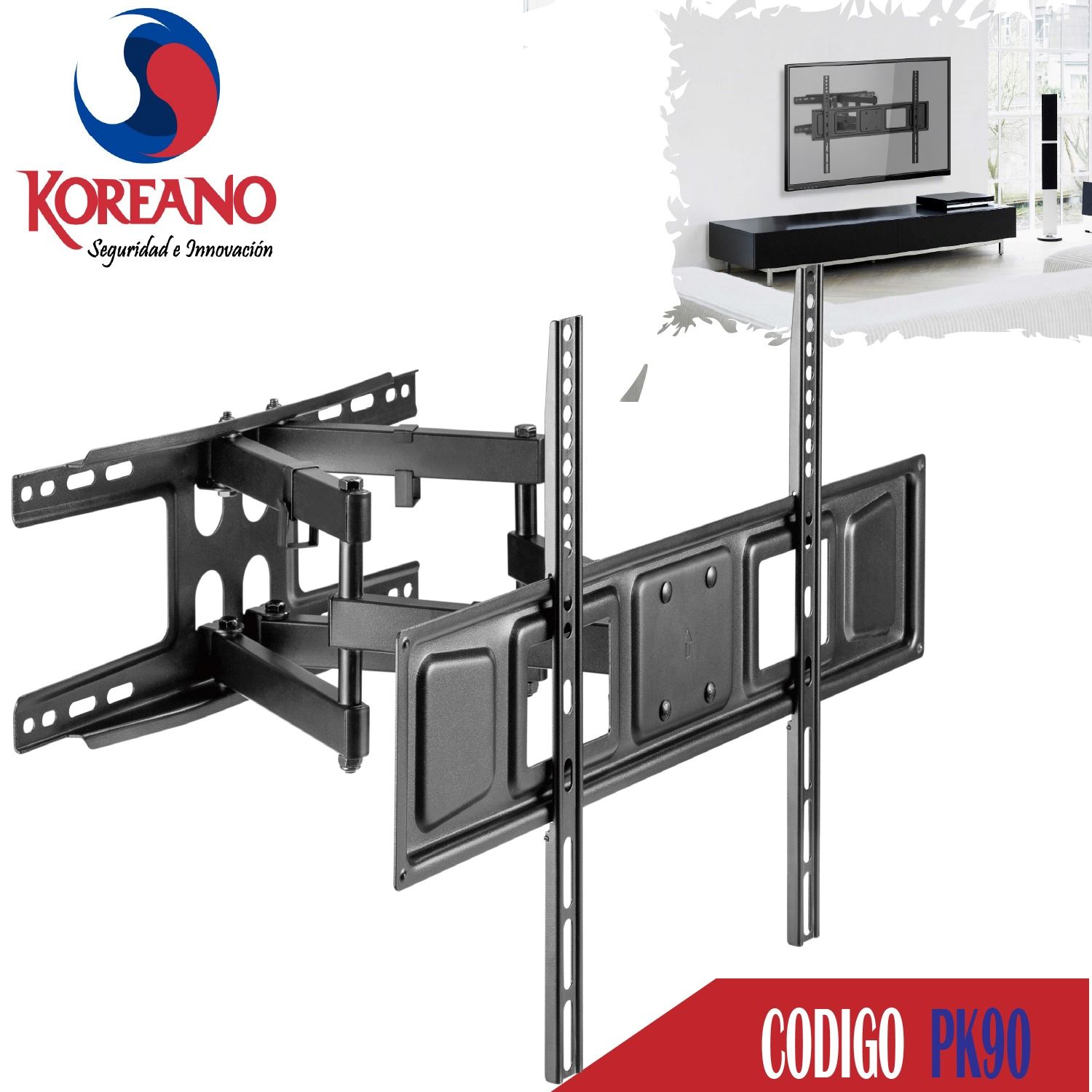 Soporte de pared reclinable para TV de 20 a 60 pulgadas, 40 kg