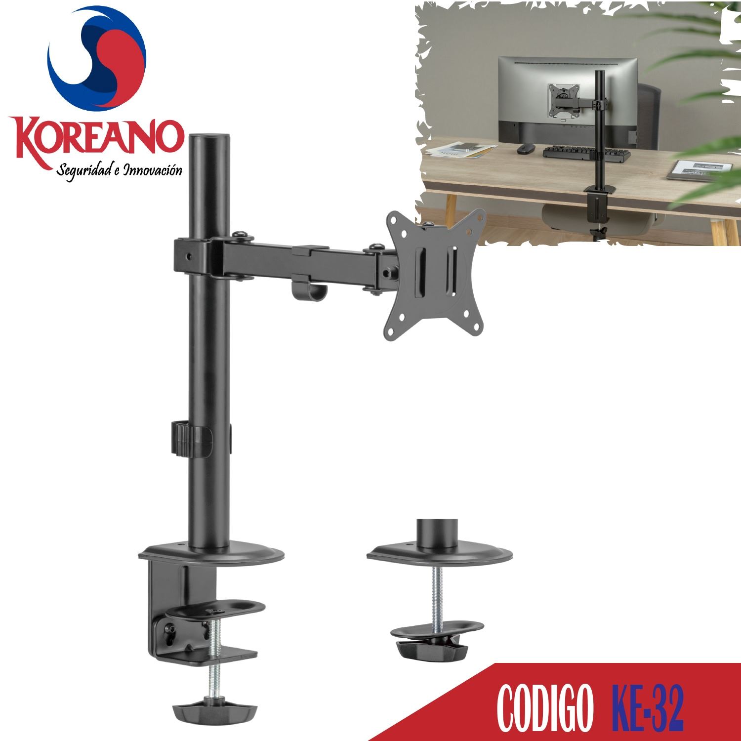 Rack Móvil Doble Brazo Para TV de 14 a 35 pulgadas - KE32