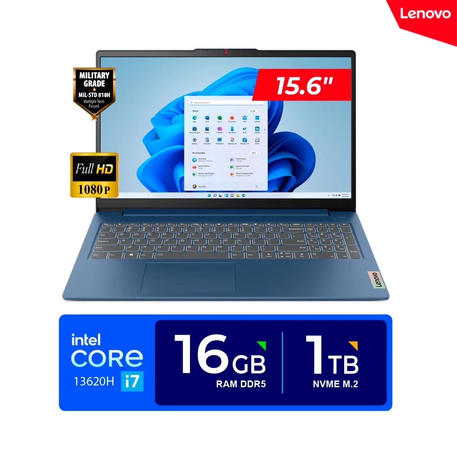 Laptop Lenovo IdeaPad Slim 3 15IRH8 15.6" FHD TN, Core i7-13620H, Ram 16GB, Ssd 1 TB