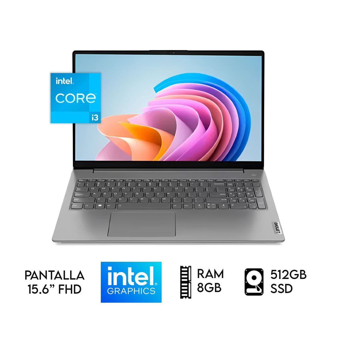 Laptop Lenovo Core I3-1315U Ram 8GB Disco SSD 512GB Pantalla 15.6 " FHD