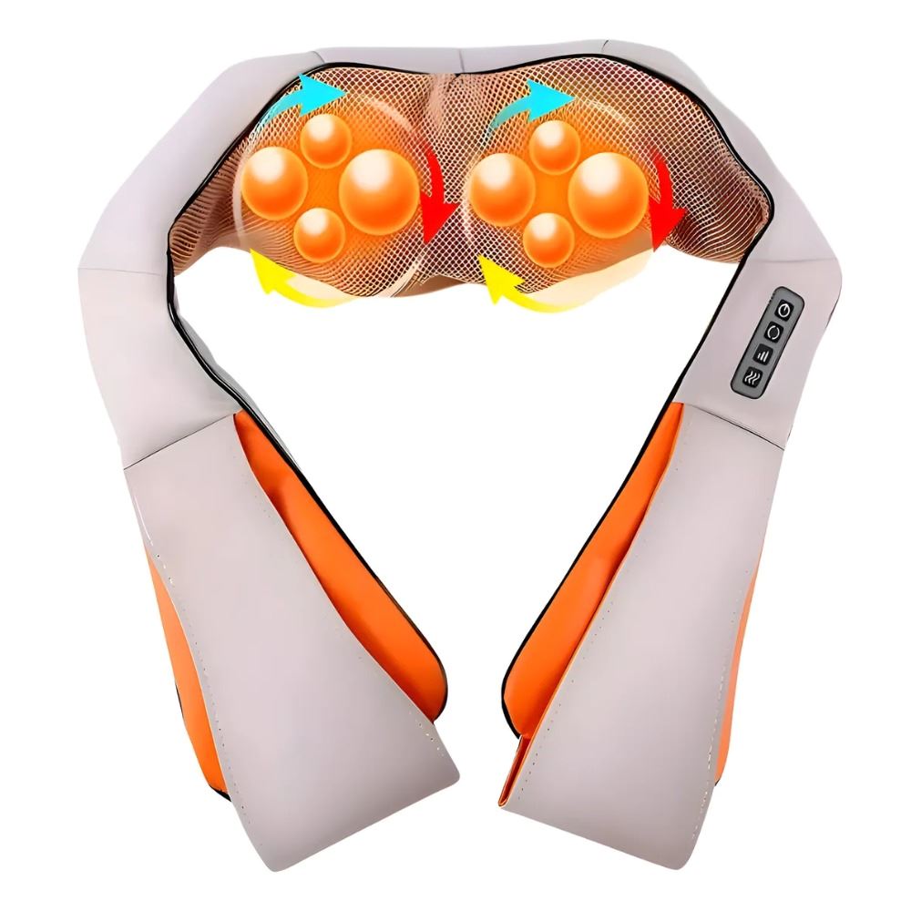 Masajeador Cuello Espalda Hombros + Calor Infrarrojo - Beige