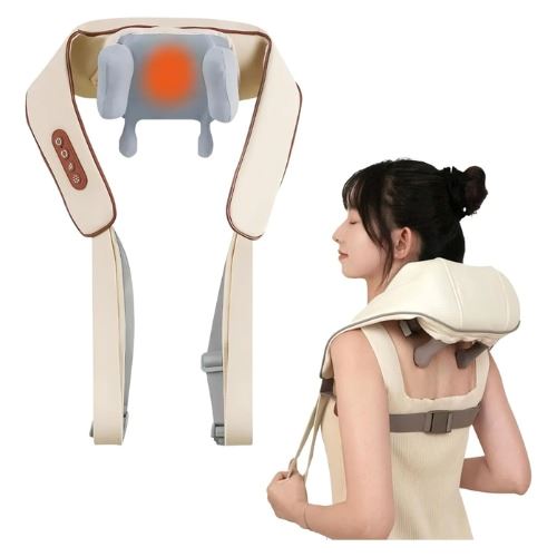 Masajeador Cuello Espalda Hombros Relajante Marrón Crema