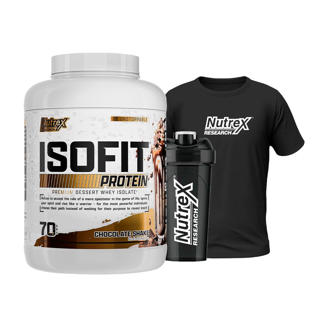 Proteína Aislada ISOFIT 5lb - Nutrex + Polo y Shaker gratis