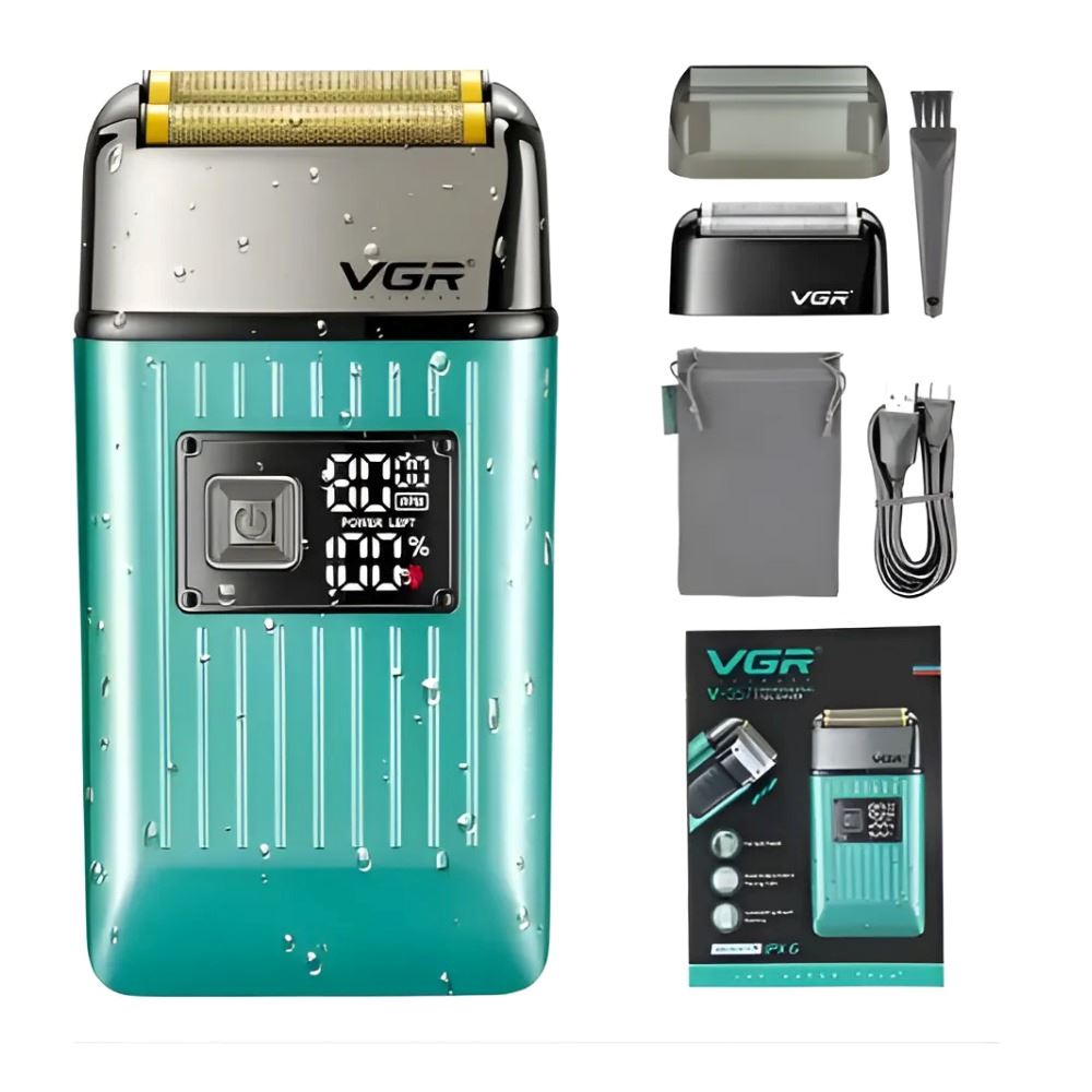 Maquina Afeitadora Shaver Inalambrica Profesional Vgr V-357 Verde