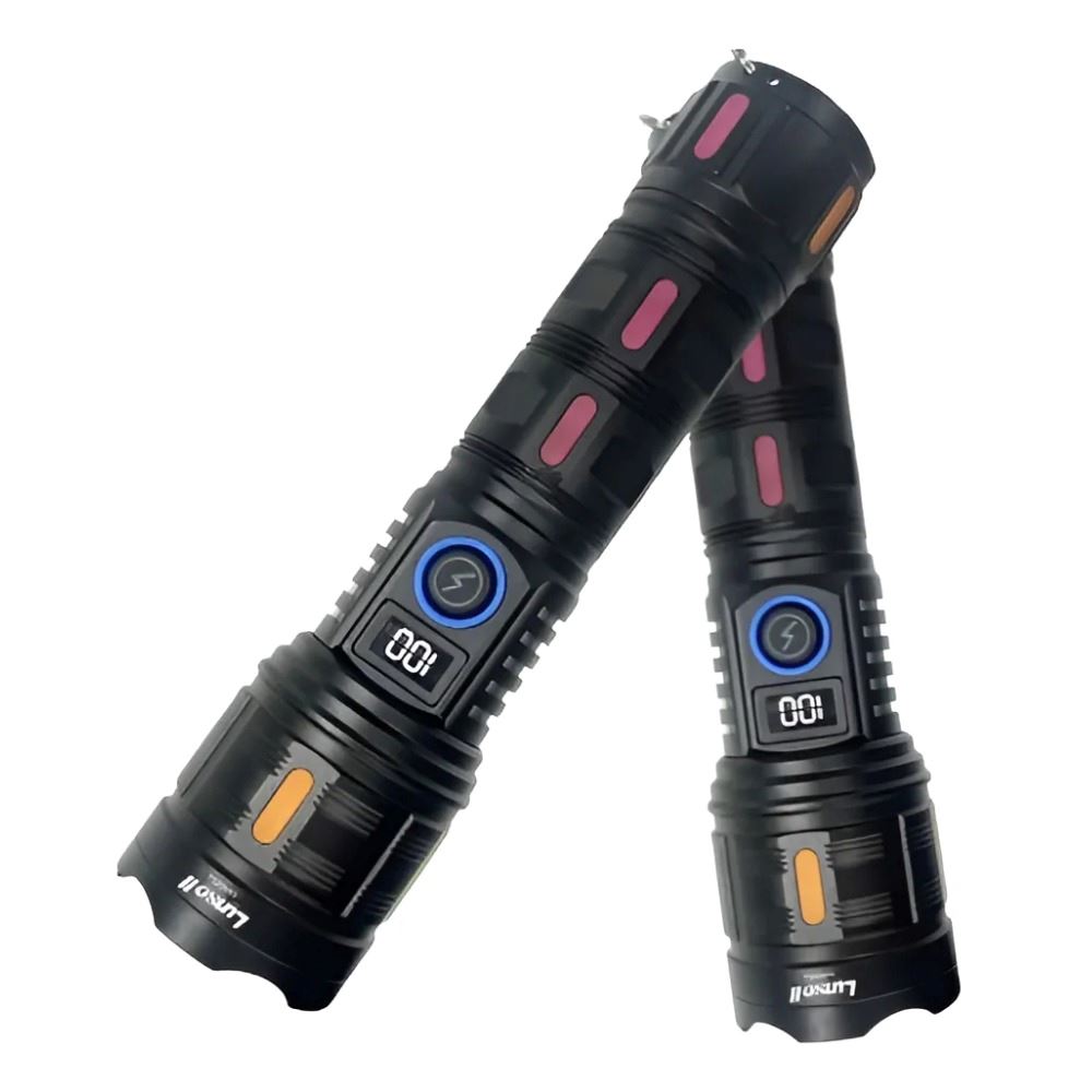 Linterna De Largo Alcance Con Cintas Reflectivas Blanco Negro