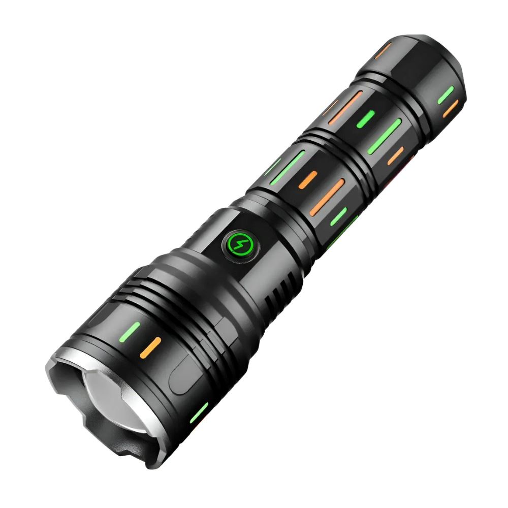 Linterna Láser Led 3000m Recargable Con Zoom Y 7 Modos Blanco Negro