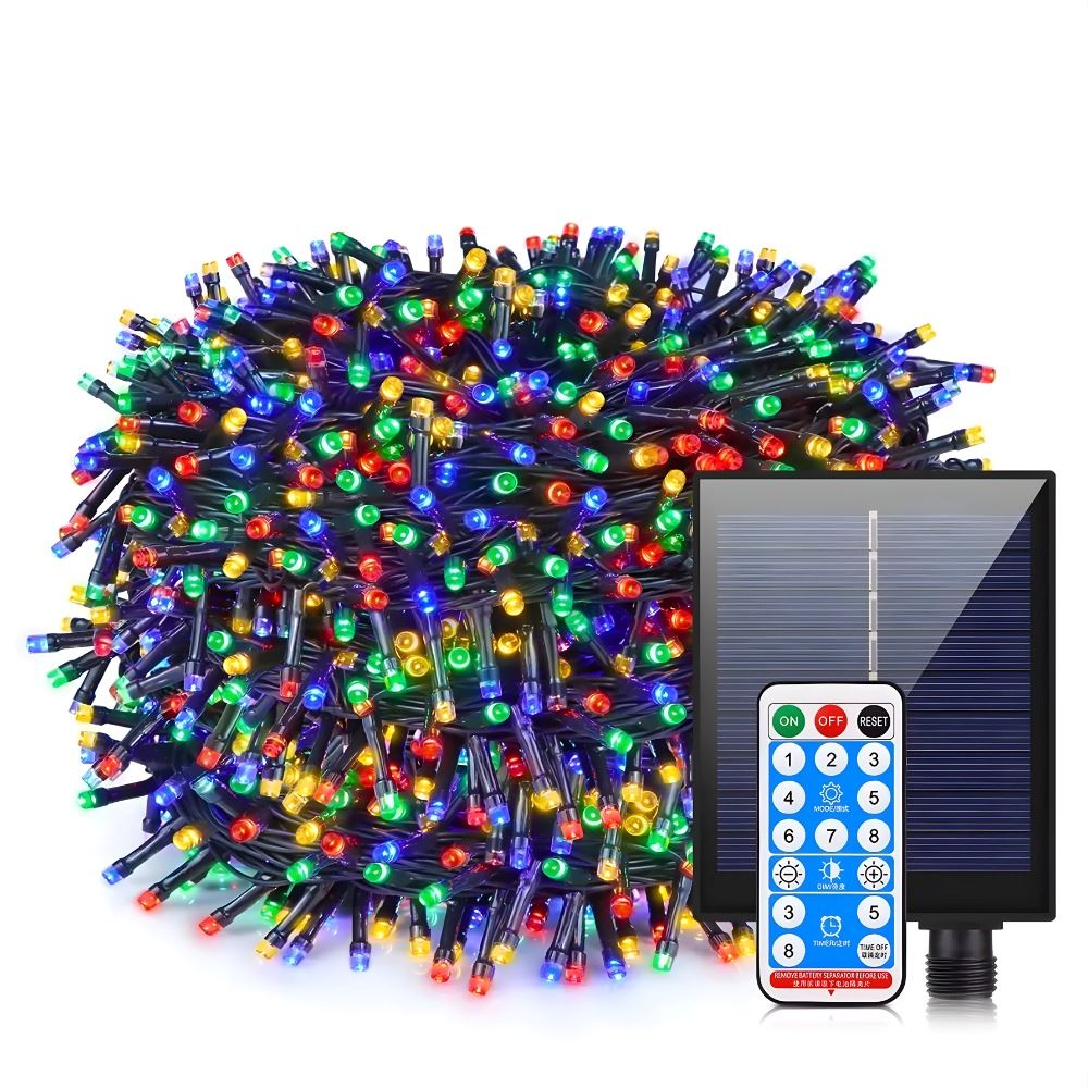 Luces Navideñas Solares 20 Metros 300 LED Multicolor