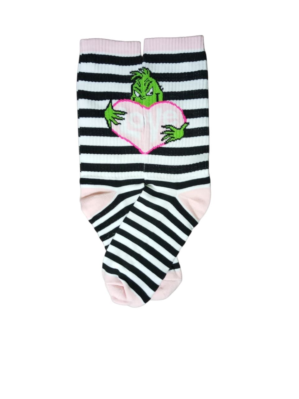 Medias de Algodón Grinch Lineas Negras