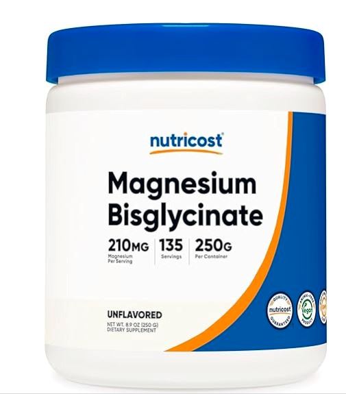Polvo de bisglicinato de magnesio (sin sabor, 8.82 oz) - Suplemento de magnesio quelado