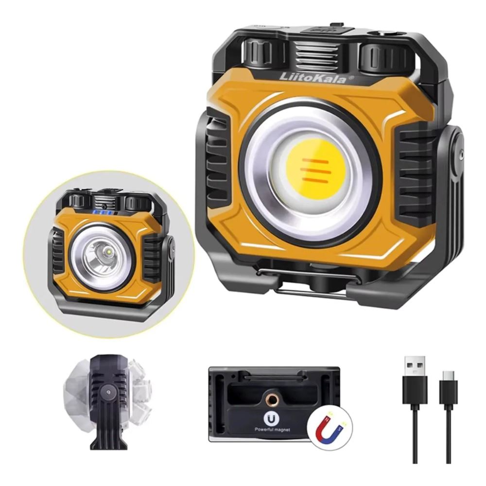 Luz De Trabajo Led Magnética 2400lm Recargable 360°