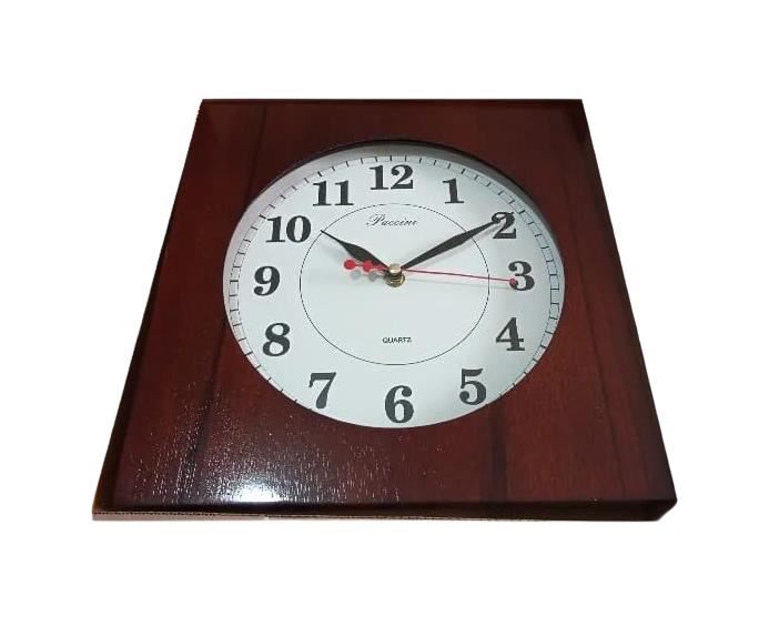 Reloj de pared madera cuadrado
