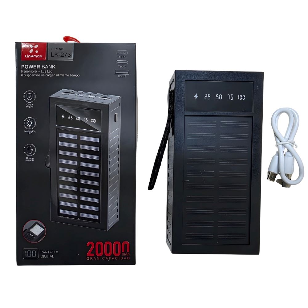 Batería Portátil 20000mah Con Múltiples Salidas y Entradas