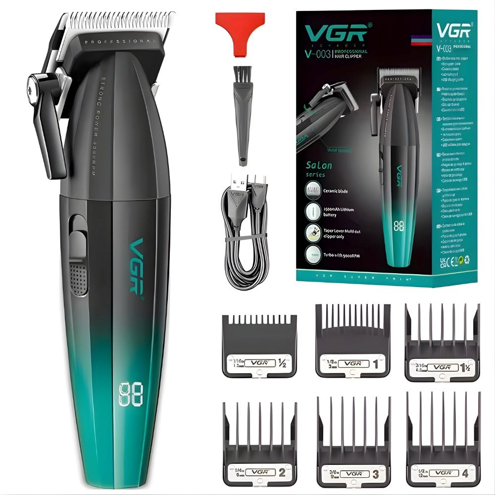 Maquina Corte Cabello Vgr V 003 Pantalla Digital Inalambrico Negro Y Dorado