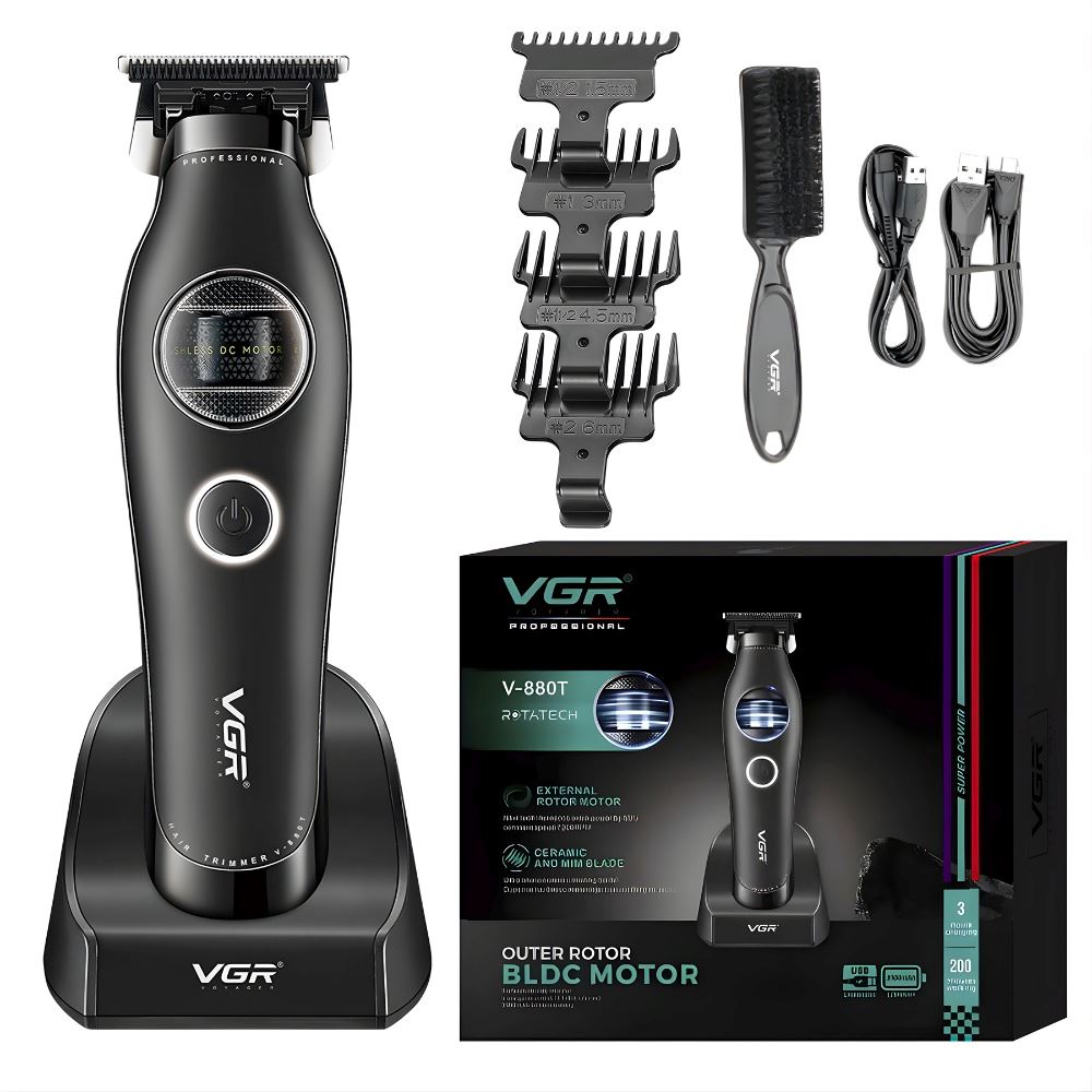 Maquina De Cortar Pelo Patillera Trimmer Vgr V-880t Negro