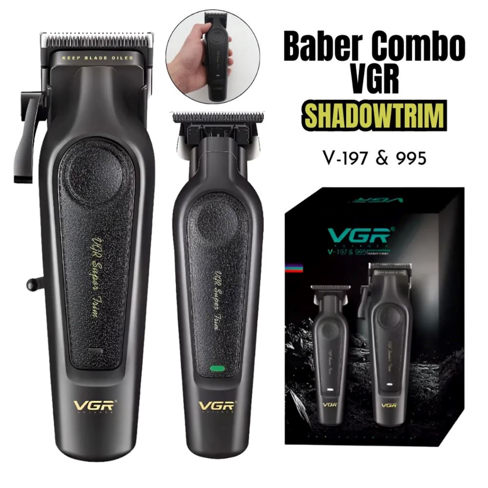 Maquina Corta Pelo Vgr Barba Trimmer V-197 & V-995 Usb Color Negro