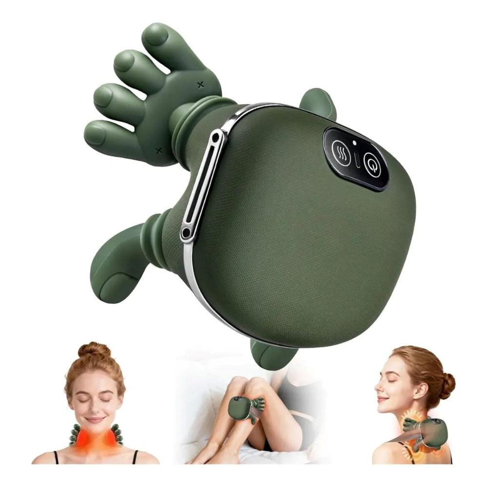 Masajeador De Cuello Shiatsu Con Calor Y Amasamiento 4d Verde