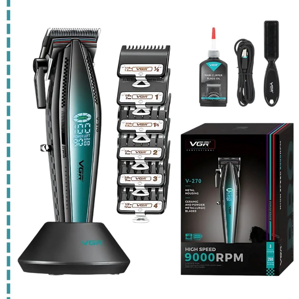 Máquina Cortadora De Cabello Vgr V-270 Metal9000rpm Verde