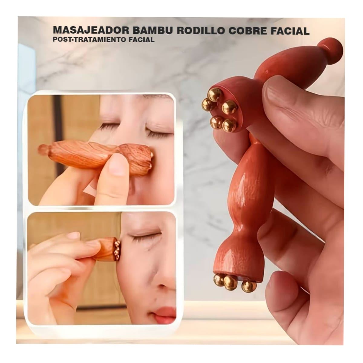 MASAJEADOR BAMBU COBRE FACIAL POST LIFTING DESINFLAMANTE