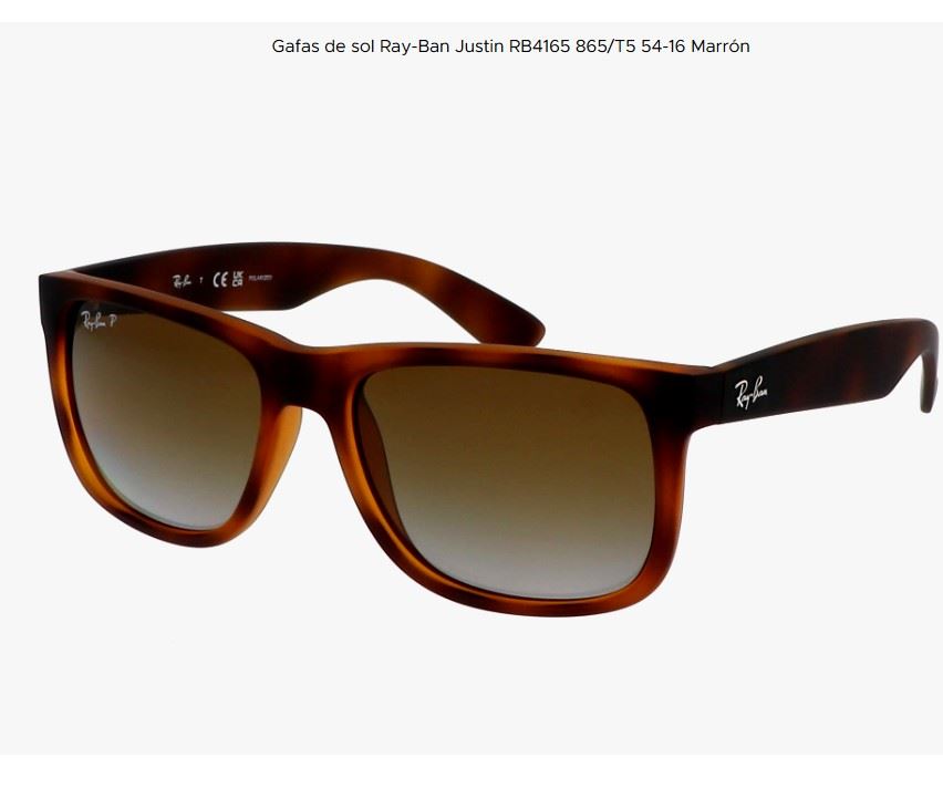 lentes de sol justin rb4165 ray ban polarizado 54m