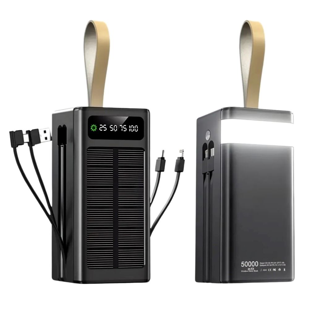 Power Bank Solar 50000mah Carga Rápida 22.5w 8 Puertos