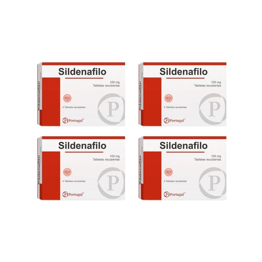 Pack Sildenafilo 100 Mg Portugal - Blíster 4 Tabletas Recubiertas 4 Und