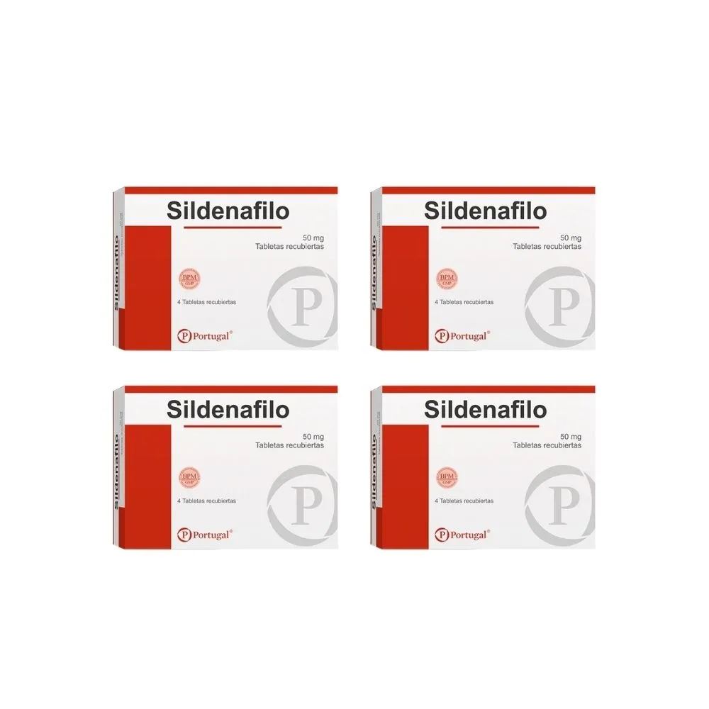 Pack Sildenafilo 50 Mg Portugal - Blíster 4 Tabletas Recubiertas 4 Und