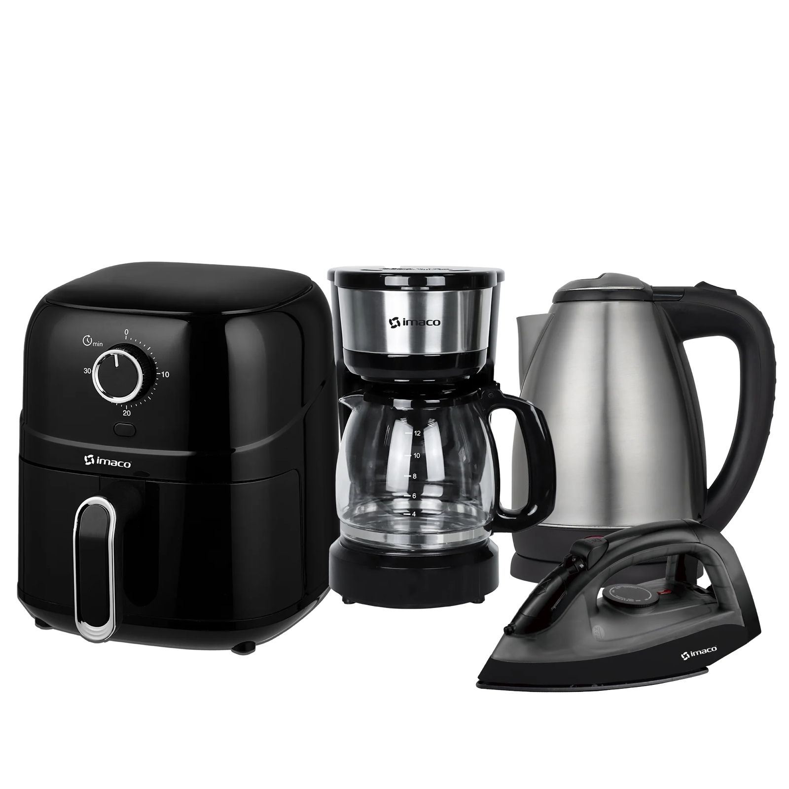 Cuatricombo Imaco Freidora + Hervidor + Cafetera + Plancha