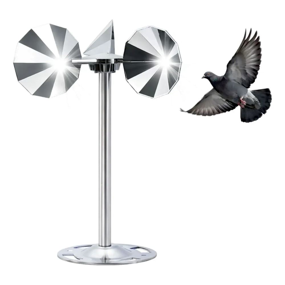 Ahuyentador de Aves Reflectante para Exteriores con Aspas Giratorias Ideal para Techos Jardines y Balcones