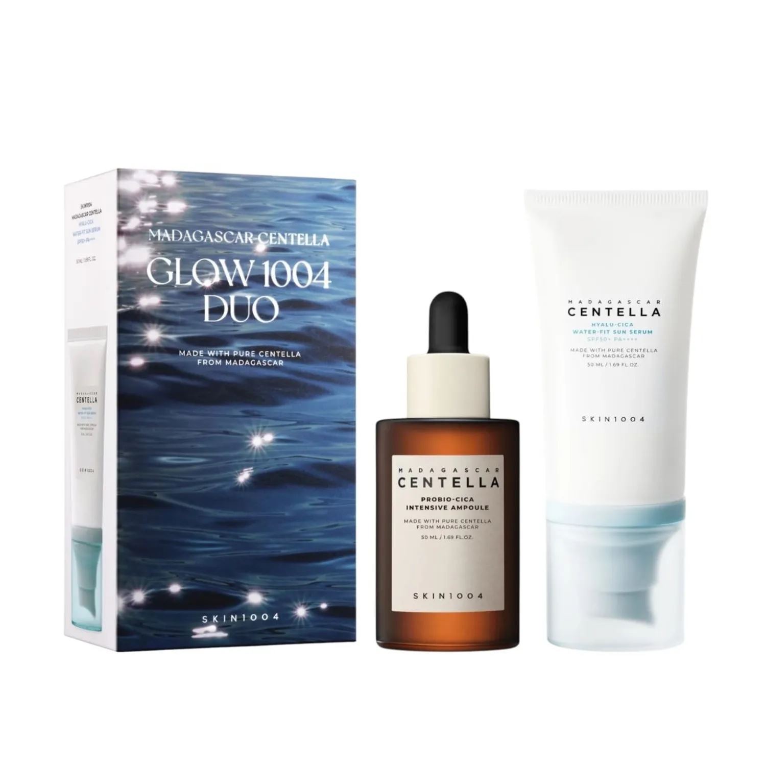 Glow 1004 Duo Skin1004 Hyalu-Cica Sun Serum + Probio-Cica Ampoule Set