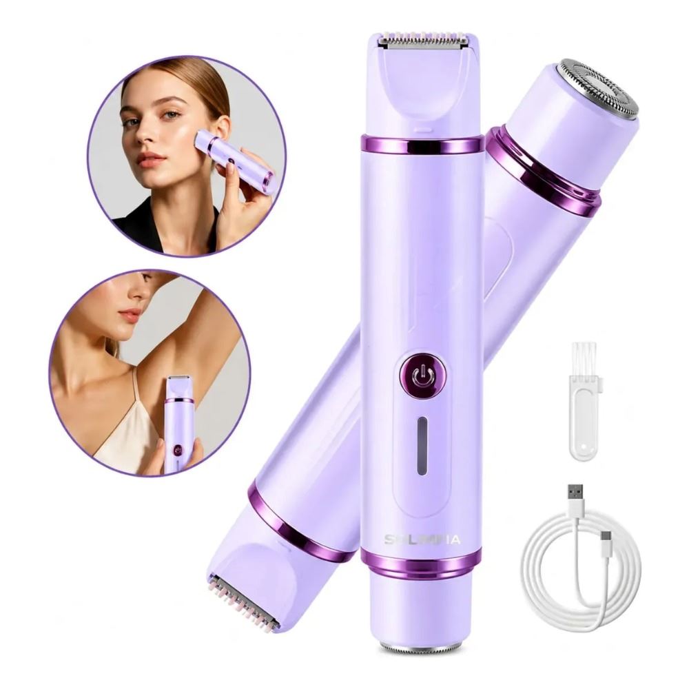 Rasuradora Mujer 2 En 1 Facial Y Corporal Portátil morado