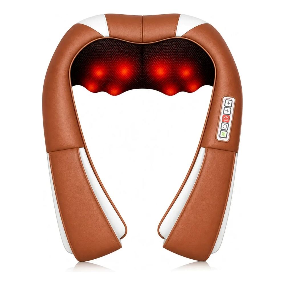 Masajeador Cuello Espalda Con Calor Recargable Vino