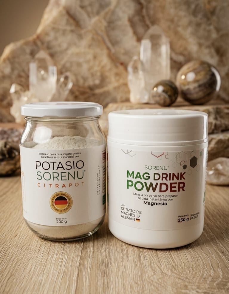 DUO DINAMICO Magnesio SIN STEVIA 250gr y Potasio CON STEVIA 200gr  SORENU-REGISTRO SANITARIO