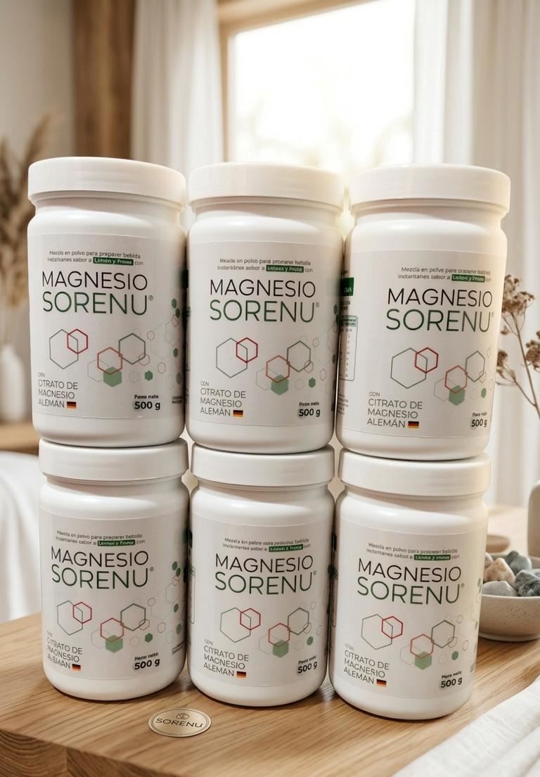 PACK DE 6 Citrato de Magnesio Alemán 500g C/STEVIA SORENU-REGISTRO SANITARIO