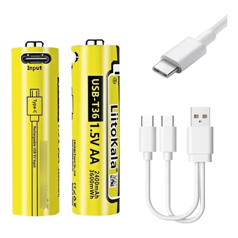 Pila Aa Recargable Usb 1.5v Liitokala Larga Duración