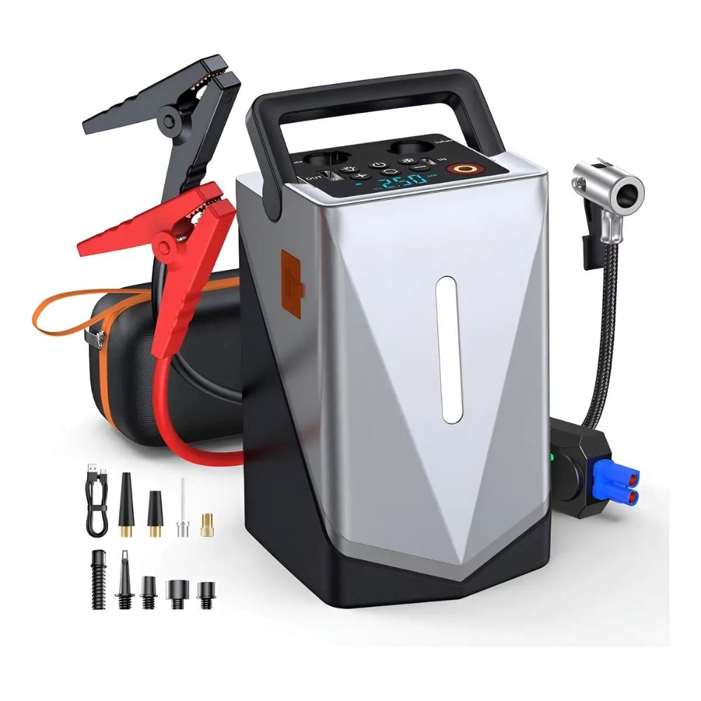 Arrancador De Batería De Auto Portátil, Compresor E Inflador