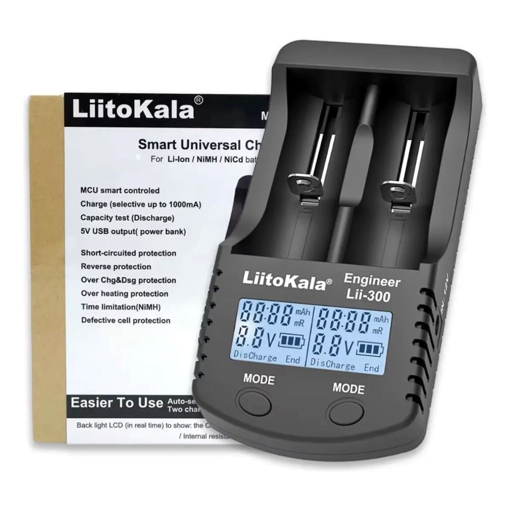 Cargador Liitokala Lii-300 Para Baterías 18650 Aa Aaa