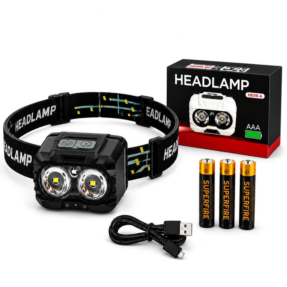 Linterna Frontal A Pilas 3aaa Superfire He09-a Multifunción