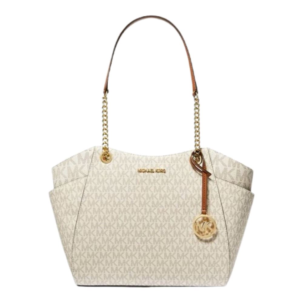 MICHAEL KORS BOLSO DE HOMBRO JET SET VAINILLA GRANDE CON LOGOTIPO