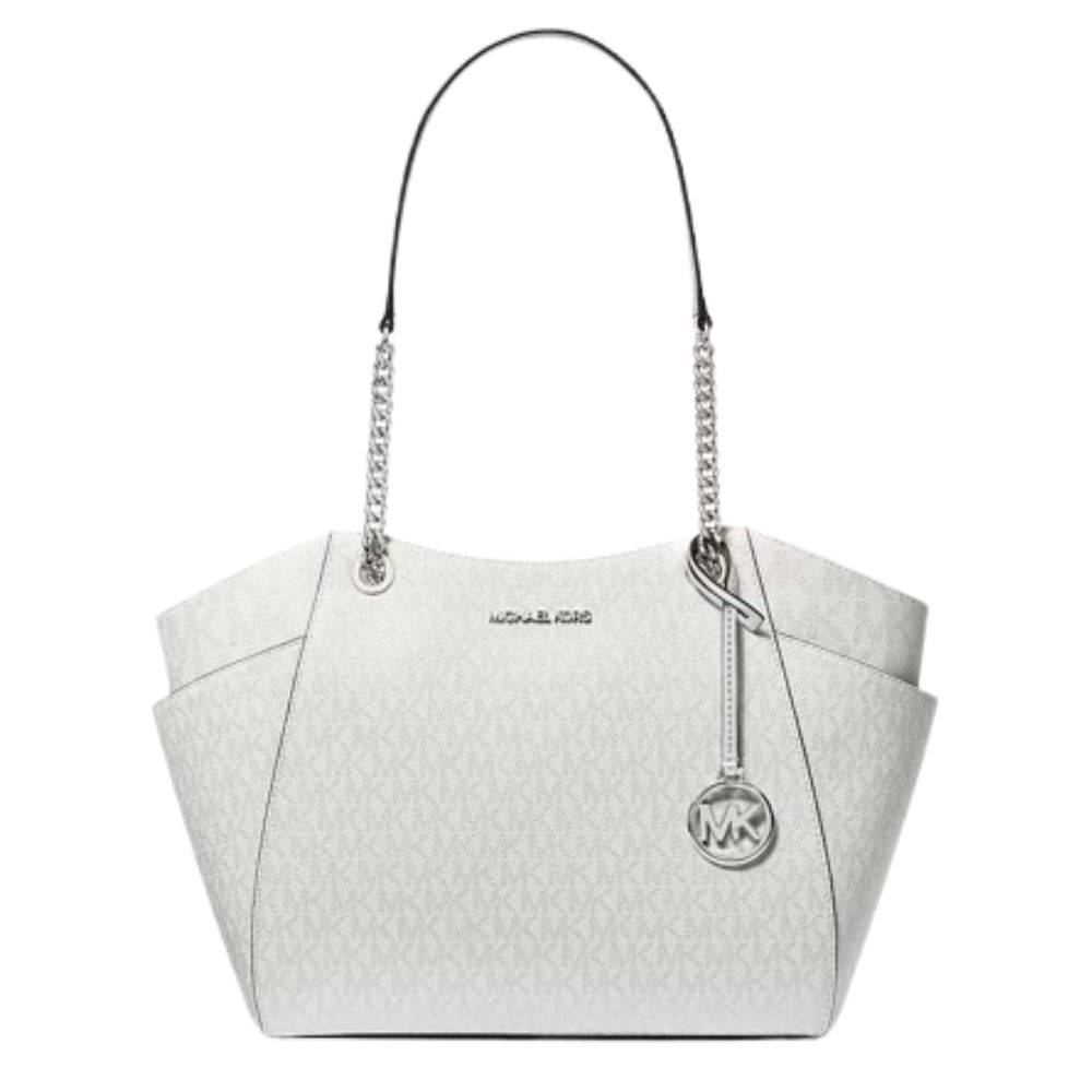 MICHAEL KORS BOLSO DE HOMBRO JET SET BLANCO GRANDE CON LOGOTIPO