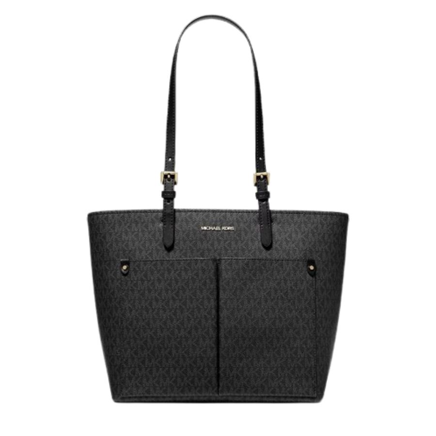 Michael Kors Bolso tote Jet Set mediano con logotipo y bolsillo Negro