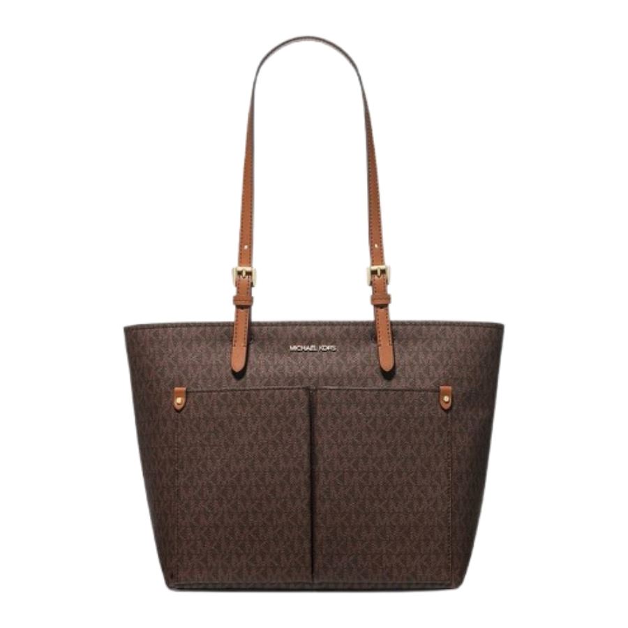 Michael Kors Bolso tote Jet Set mediano con logotipo y bolsillo Marrón
