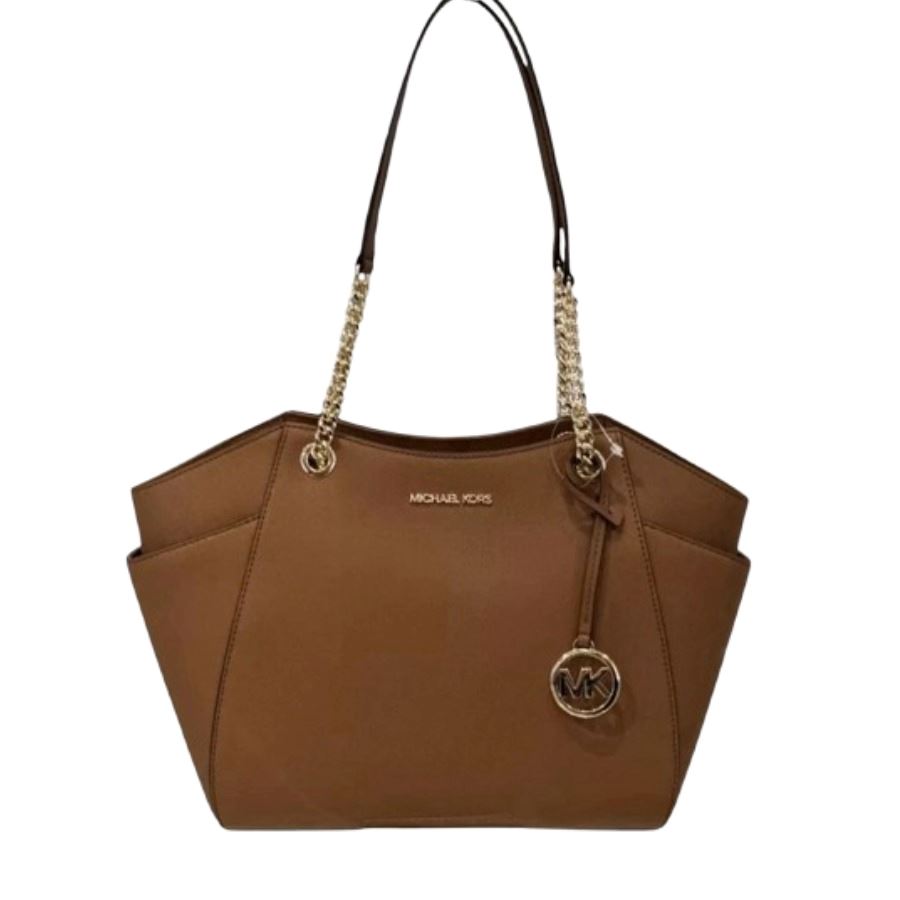 MICHAEL KORS BOLSO DE HOMBRO JET SET MARRÓN GRANDE CON LOGOTIPO