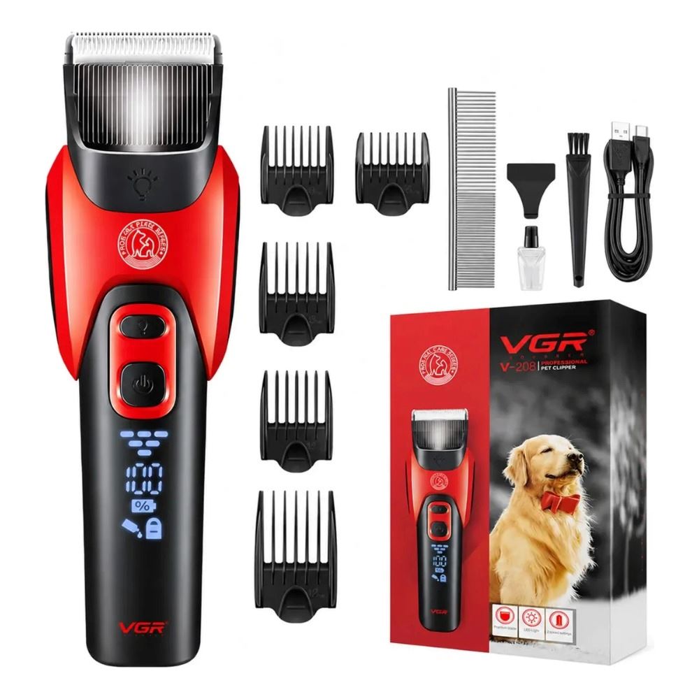 Máquina Cortar Pelo Perros Mascotas Vgr V-208 Luz Cerámica