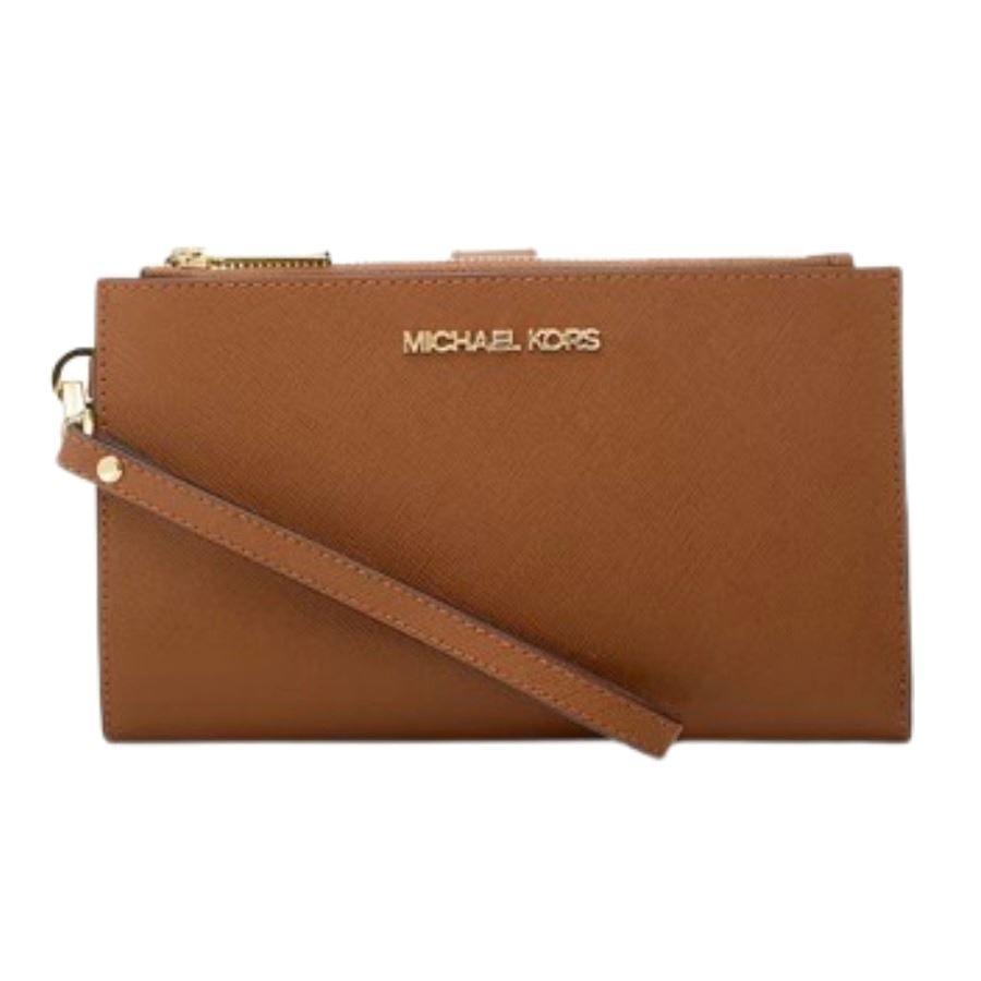 Michael Kors Billetera De Doble Cremallera Marrón