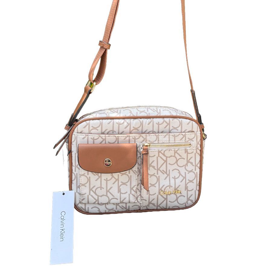 CALVIN KLEIN BANDOLERA CROSSBODY BEIGE