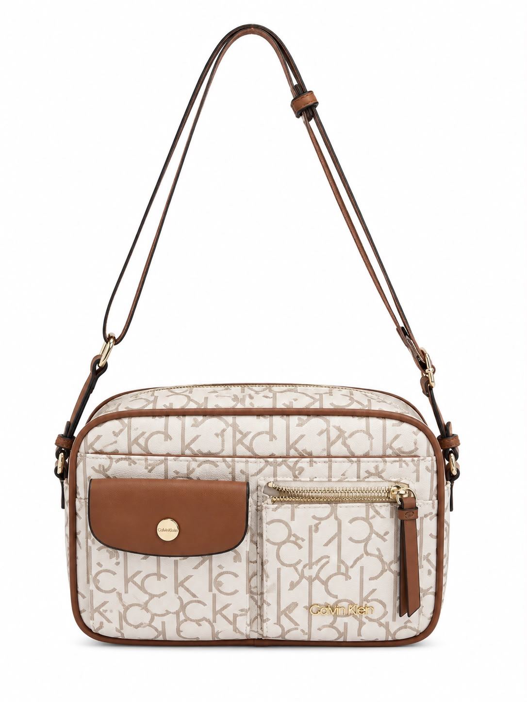 CALVIN KLEIN BANDOLERA CROSSBODY BEIGE