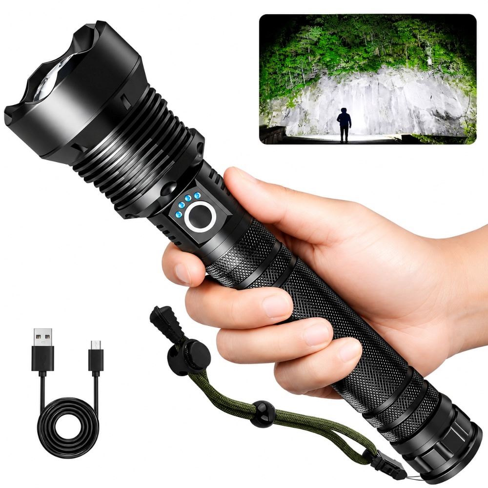 Linterna Potente Led P70 Recargable Usb Tipo C 3000lm