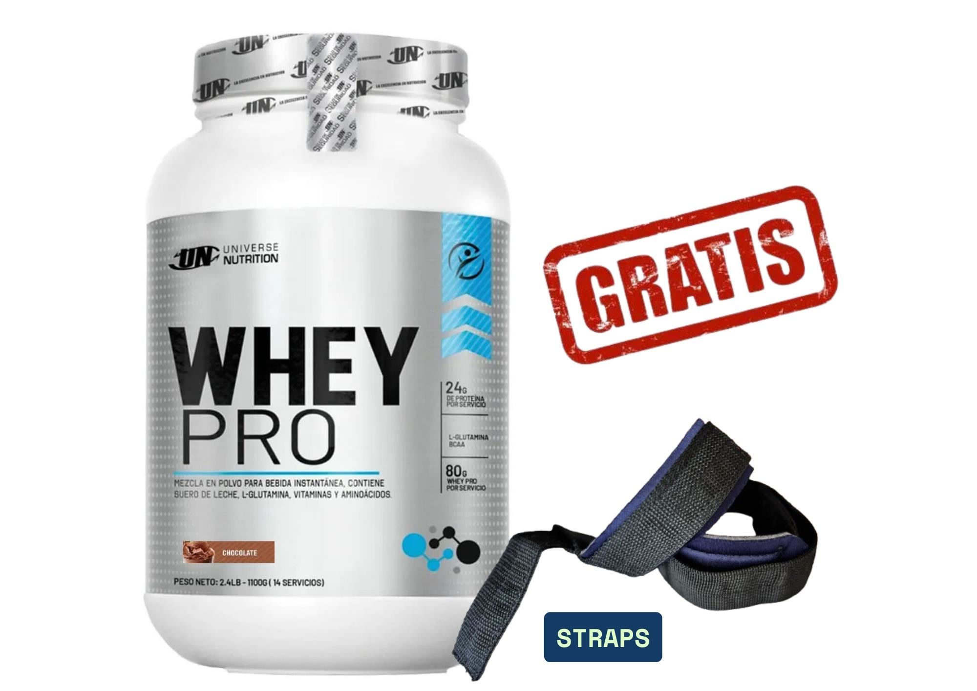 WHEY PRO 1 KILO CHOCOLATE + STRAPS